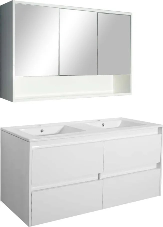 Porto 120 komplett fürdőszoba bútor fehér színben