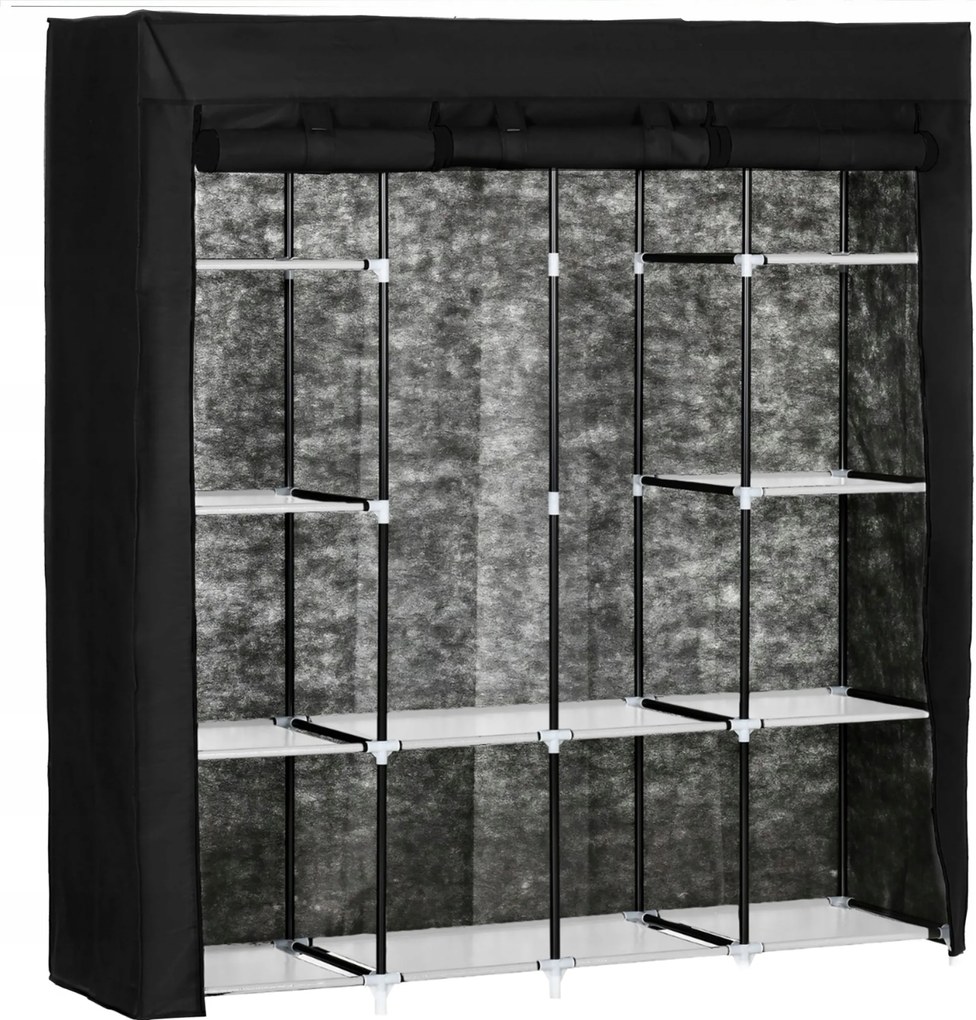 Textil Gardróbszekrény Összecsukható Gardrób Rendszerező Polc Nagy XXL