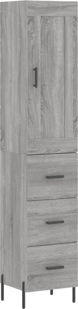 vidaXL szürke sonoma szerelt fa magasszekrény 34,5 x 34 x 180 cm