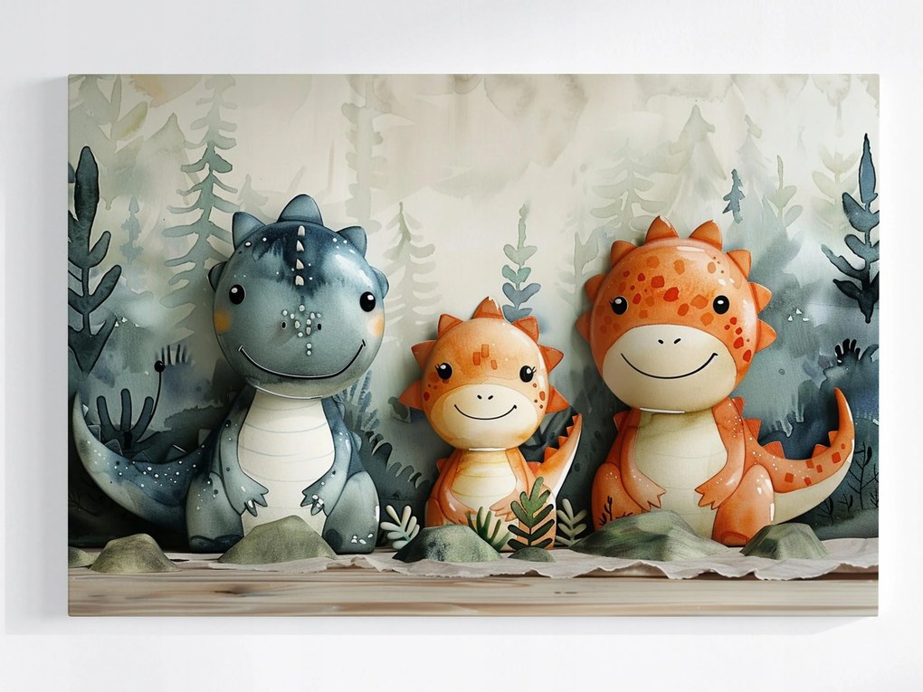 Poszter Vicces Dinoszauruszok Család Anya Apa Portré 60x40