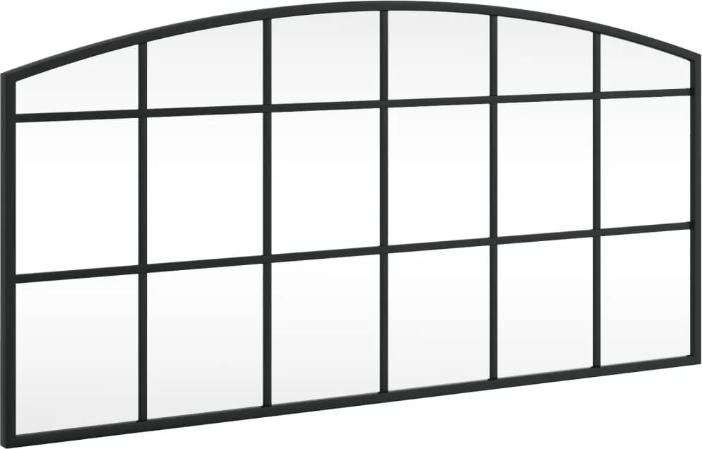 vidaXL fekete ívelt vas fali tükör 80 x 40 cm