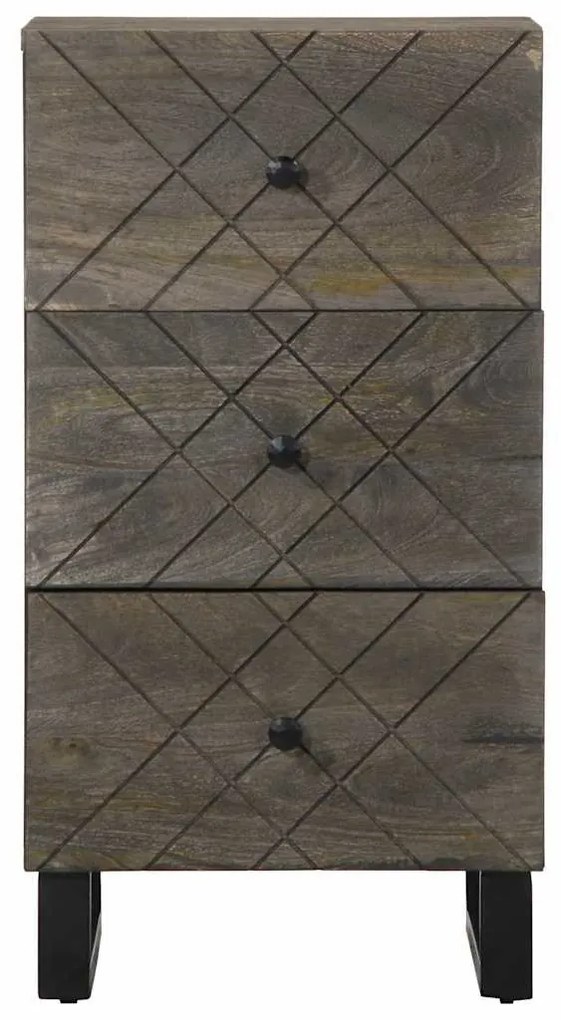 komód fekete 40x33x75 cm tömörfa mangó