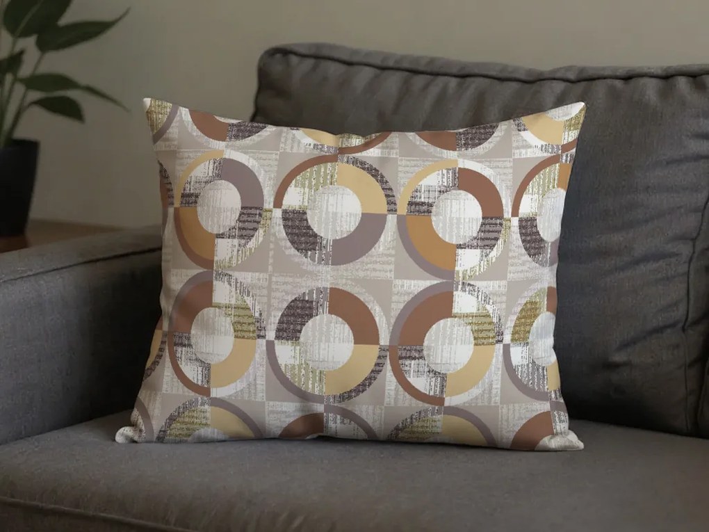 2 db díszpárnahuzat mikroszálas CIRELLO 50x70 cm, barna-szürke