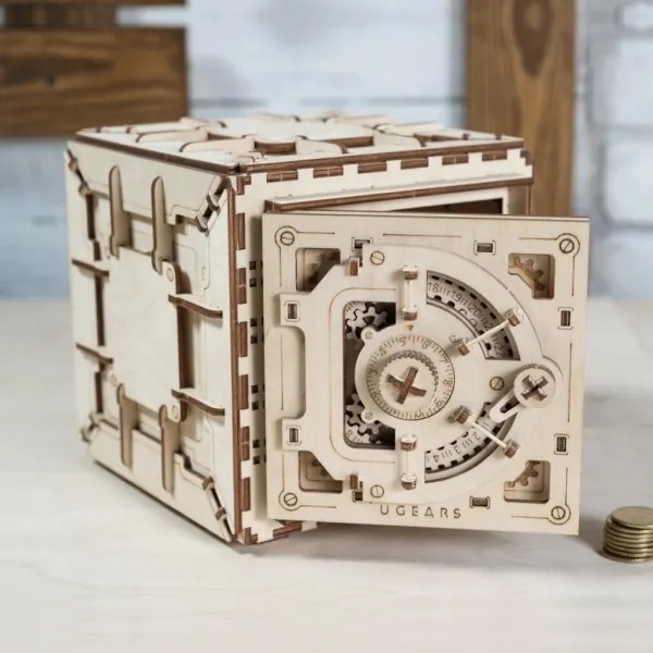 Ugears - 3D fa mechanikus puzzle Széf