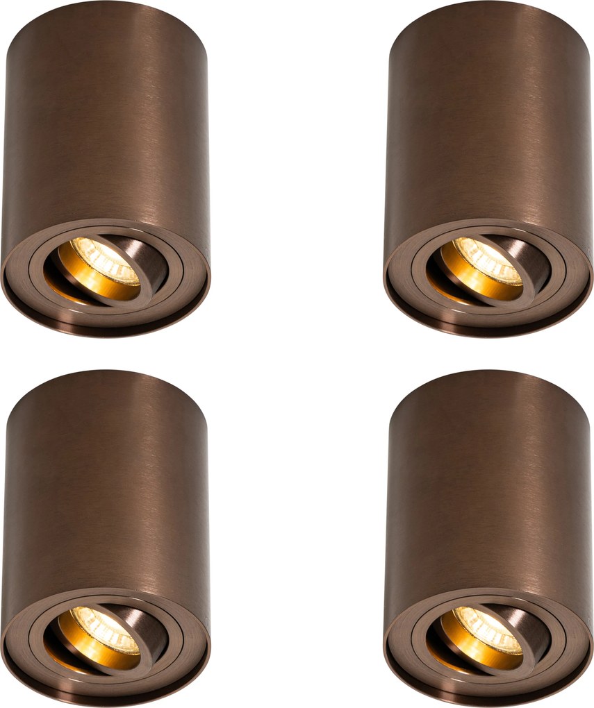 4 darabos modern süllyesztett spotlámpa szett sötét bronz forgatható és dönthető - Rondoo Up