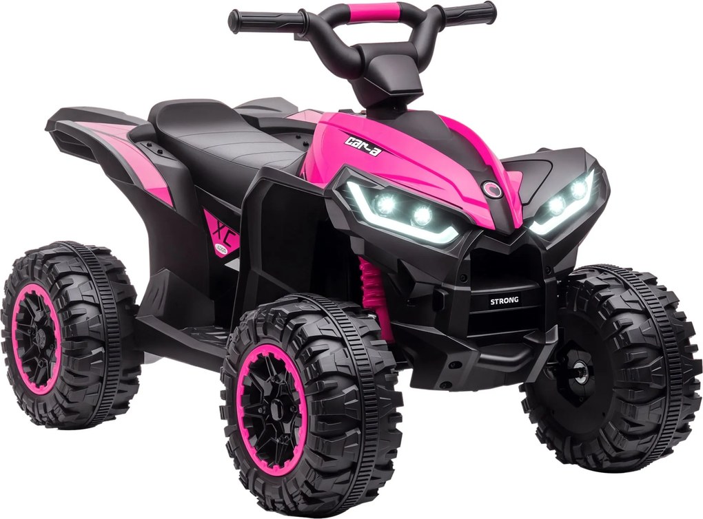 HOMCOM Gyerek Quad Elektromos 12V Gyermek Quad Előre, Hátra Funkcióval, Zenével, USB Csatlakozással, Hangszóróval, LED Fényszórókkal 3-6 km/h Elektrom