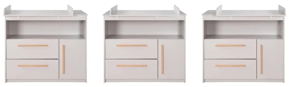 Világosszürke gyerek komód pelenkázó feltéttel 107x98x75 cm Lea – Roba