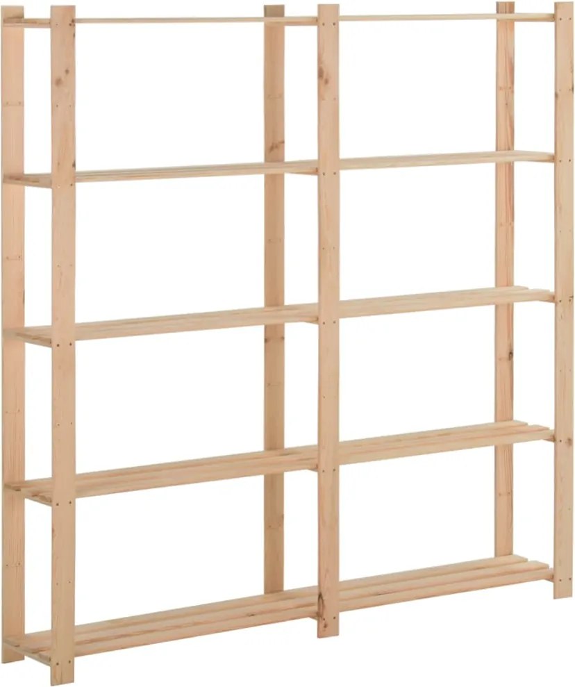 vidaXL 5 szintes tömör fenyőfa tárolóállvány 170 x 28,5 x 170 cm