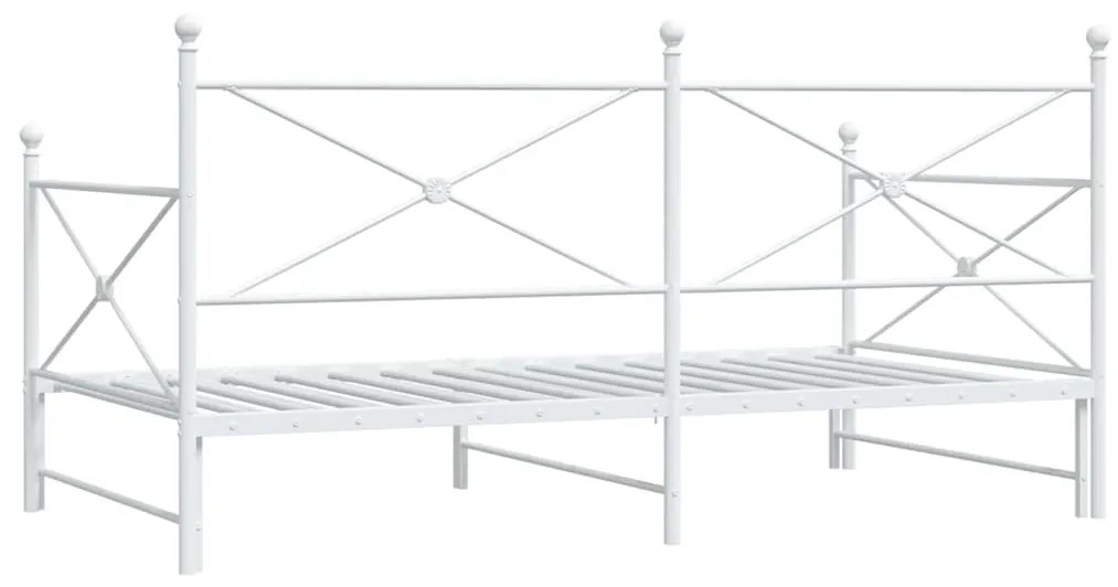 Daybed with Trundle without Mattress White 100x190 cm acél