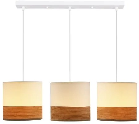 Csillár zsinóron BIANCO 3xE27/40W/230V fehér/barna