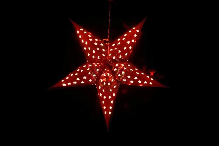 Karácsonyi csillag időzítővel 60 cm 10 LED piros