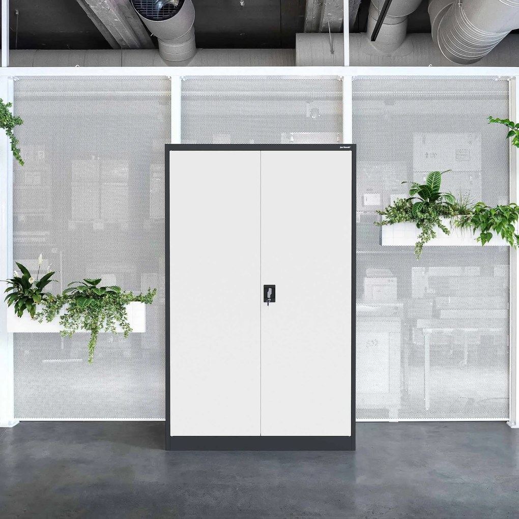 Fém iratszekrény JAN II, 1150 x 185 x 400 mm, antracit-fehér