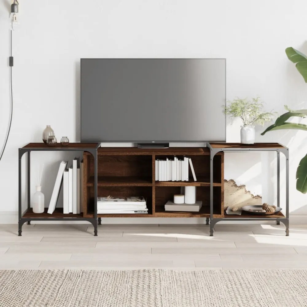 barna tölgy színű szerelt fa TV-szekrény 153 x 37 x 50 cm