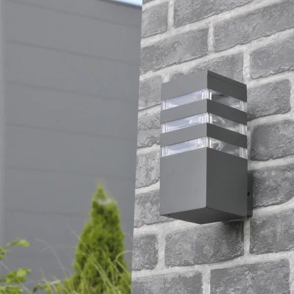 LED RGBW fényerőszabályozható kültéri fali lámpatest TEKSAS 1xE27/12W/230V IP44 antracit