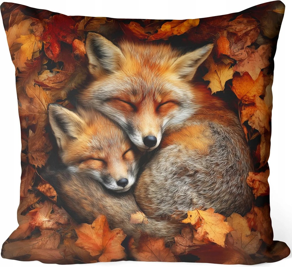 Őszi Díszpárnahuzat 45X45 Róka Őszi Róka Levelek 453