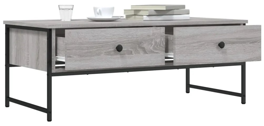 Szürke sonoma színű szerelt fa dohányzóasztal 101x49x39,5 cm