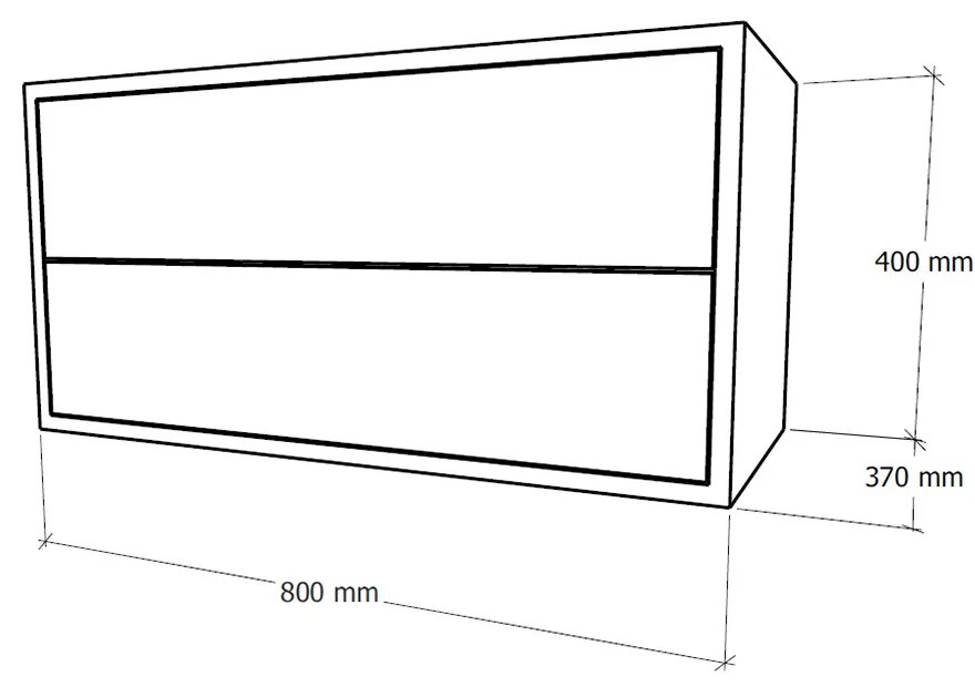 Boxie 2 fiókos fali szekrény 40x80x37 cm antracit