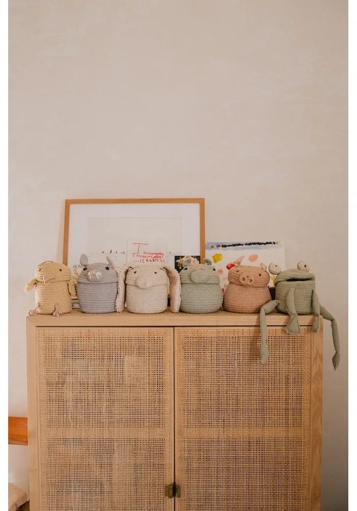 Sárga textil játéktároló kosár ø 13x15 cm Mini Charlie the Chicken – Lorena Canals