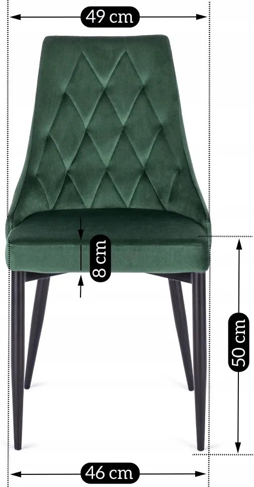 Zöld Bársony Étkezőszék CORK