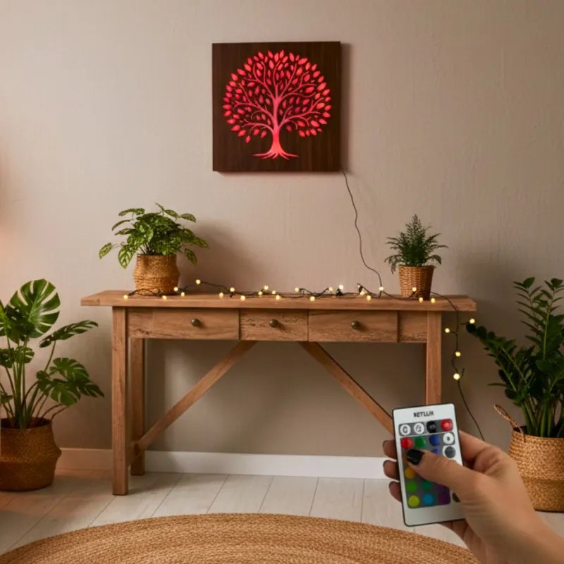 LED kép az Életfáról - fa dekoráció háttérvilágítással - KROWE