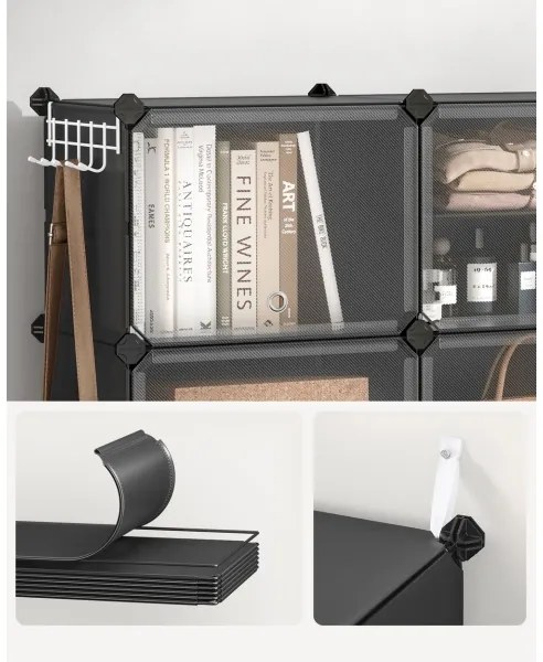 BOXIFY moduláris rekeszes polc, fekete