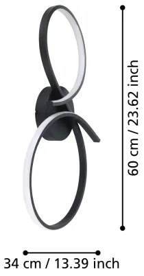 Eglo 901266 - LED Mennyezeti lámpa SERPINS LED/21W/230V 3000K fekete