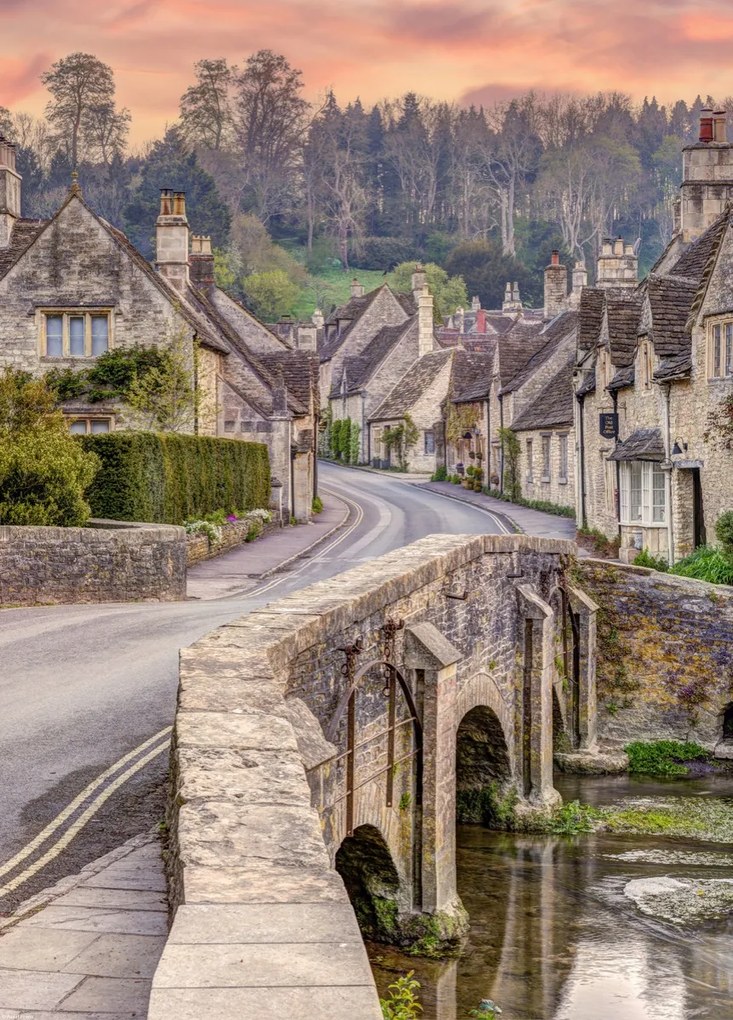 Poszter 39,5x55cm Házak és kőhíd, Assaf Frank