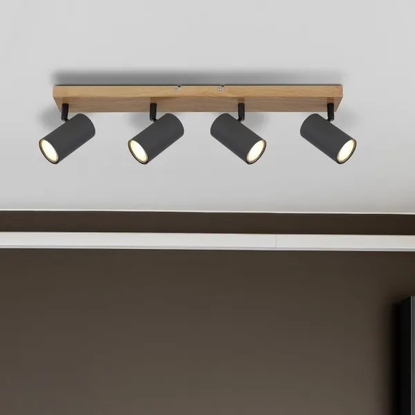 Globo 57911-4G - Spotlámpa ROBBY 4xGU10/35W/230V szürke/barna