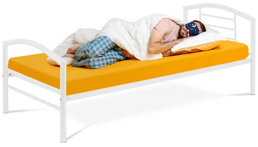 Egyszemélyes Fém Ágykeret Fehér Színben 90x200 cm