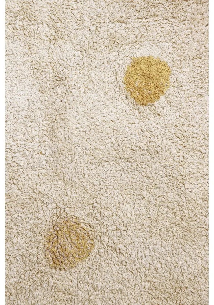 Okkersárga-krémszínű mosható kézi szövésű pamut gyerek szőnyeg 120x160 cm Hippy Dots Honey – Lorena Canals