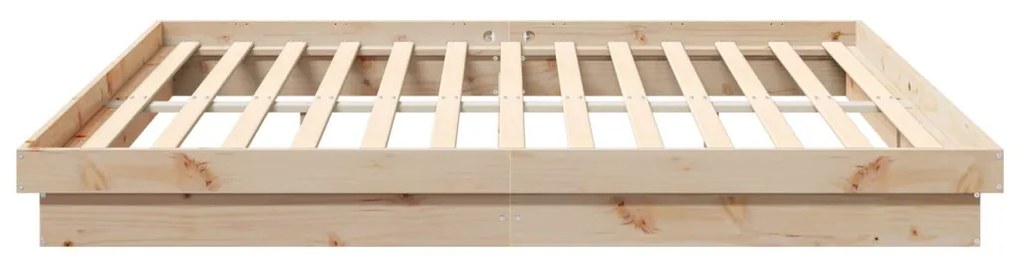 vidaXL Ágykeret Természetes 200 x 200 cm Tömör fenyőfa