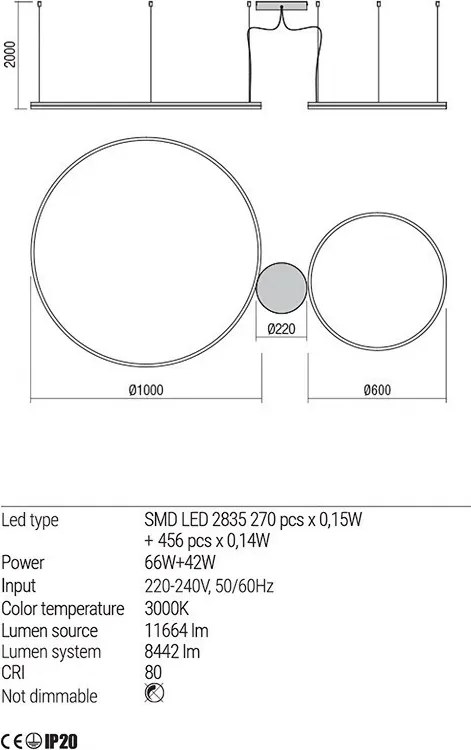 REDO 01-1721-TRIAC ORBIT Modern Led Függesztett Lámpa LED IP20