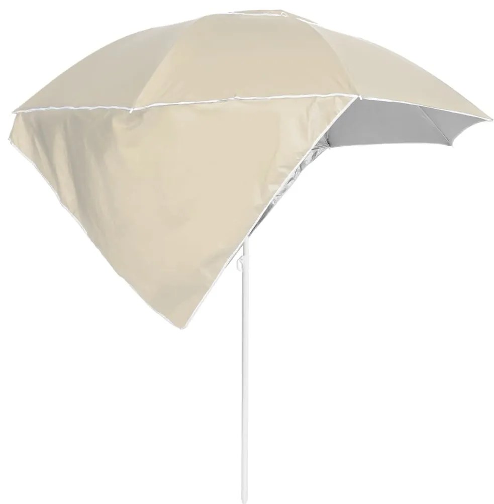 Homokszínű strandnapernyő oldalfalakkal 215 cm