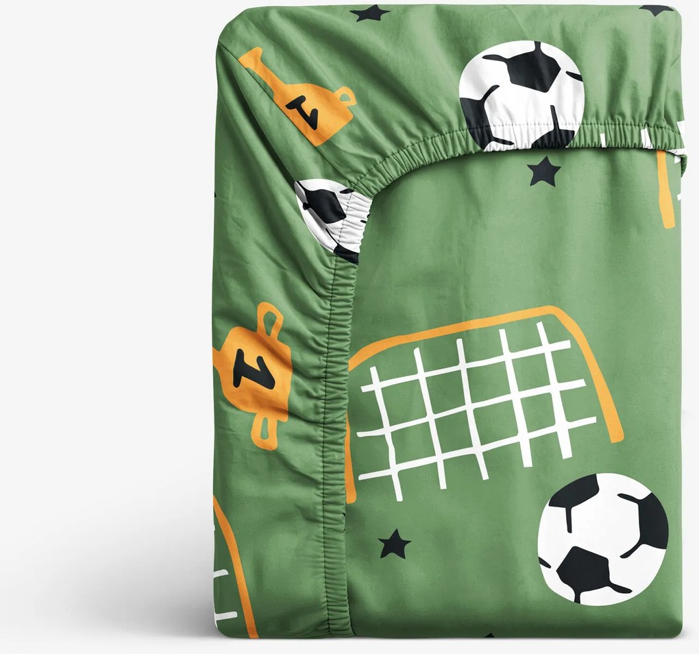 Goldea pamut gumis lepedő - futballvilág 120 x 200 cm