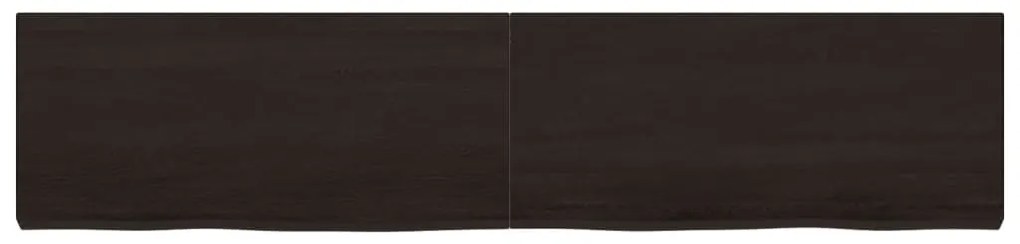 sötétbarna kezelt tömör tölgyfa asztallap 180x40x(2-6) cm