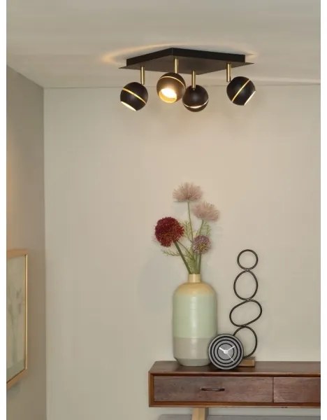 Lucide 77975/20/30 - LED spotlámpa BINARI 4xLED/5W/230V fekete