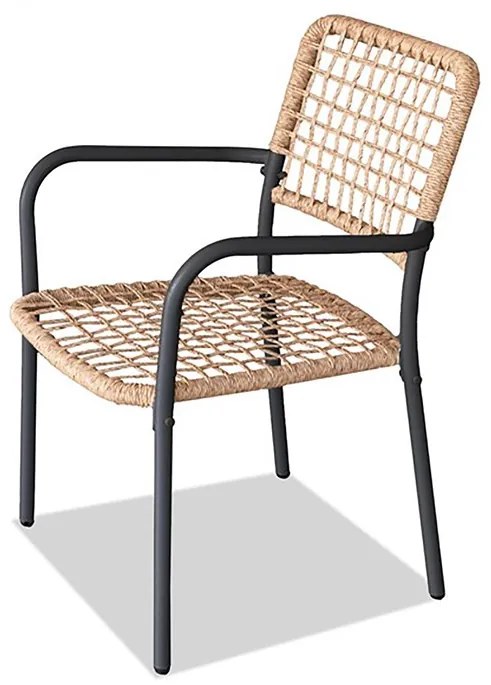 Erkély Bútorszett, Fém + Polyrattan, Bézs. NAT