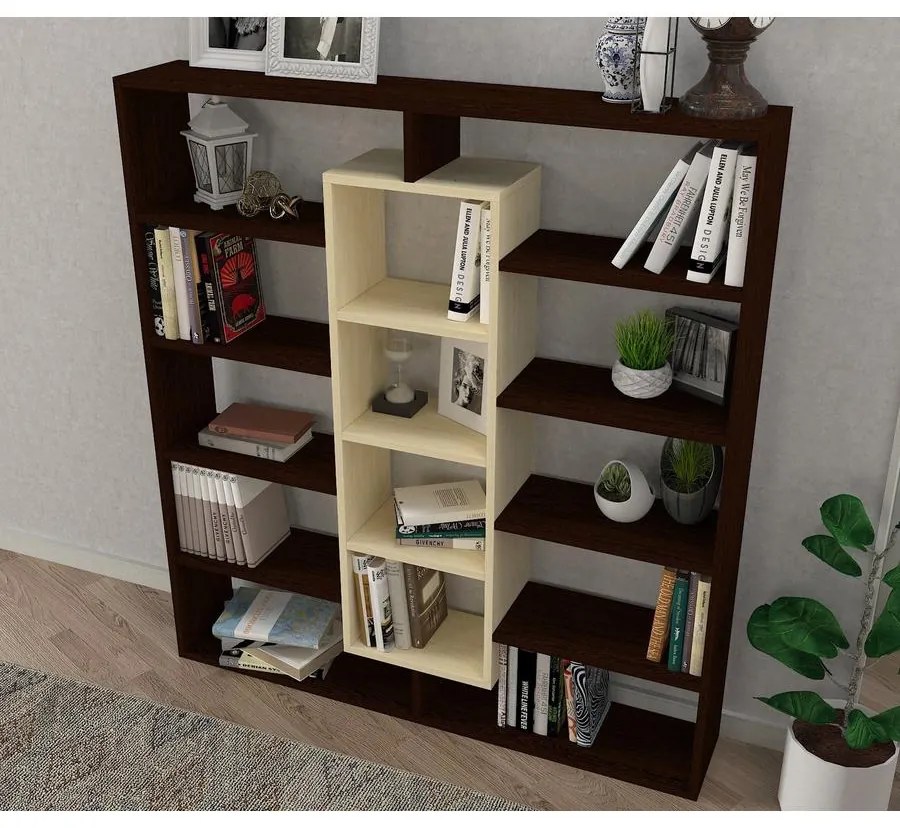könyvespolc Ample - Birch, Wenge