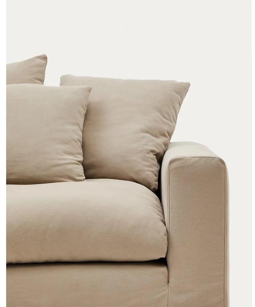 Bézs len kanapé 340 cm Nora – Kave Home