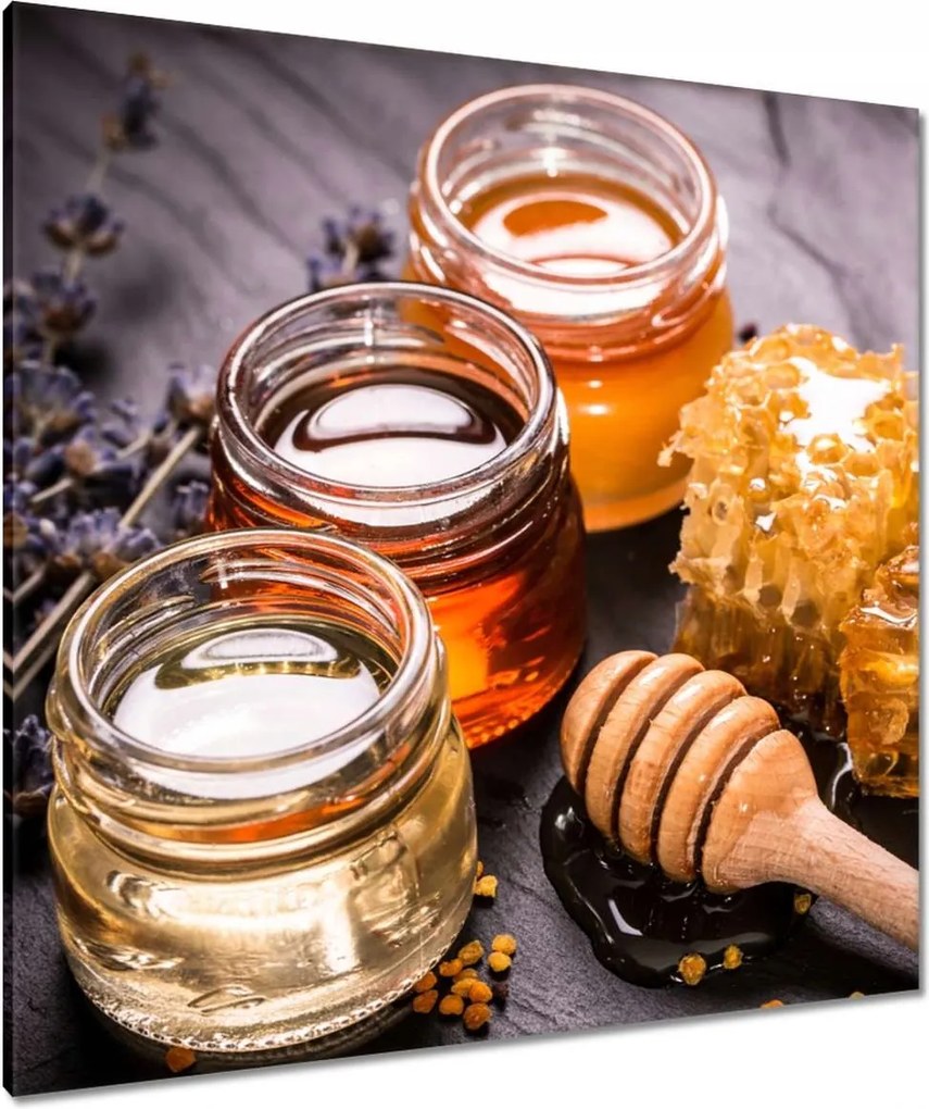 Vászonkép 90x90 Mézes befőttes üveg