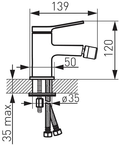 Ferro Stratos, bidé csaptelep, fekete, BSC6BL