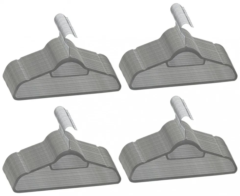1000 db szürke csúszásmentes bársony ruhaakasztó
