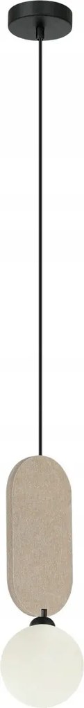 Italux Lorenzo Függőlámpa 1xG9 25W Filc Ovális Üveg IP20 BÉZS/Fekete