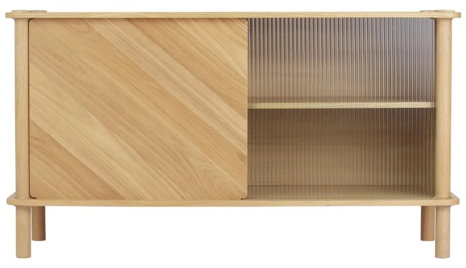 Natúr színű tölgyfa tálalószekrény tolóajtóval 135x73,5x48 cm Italic – UMAGE