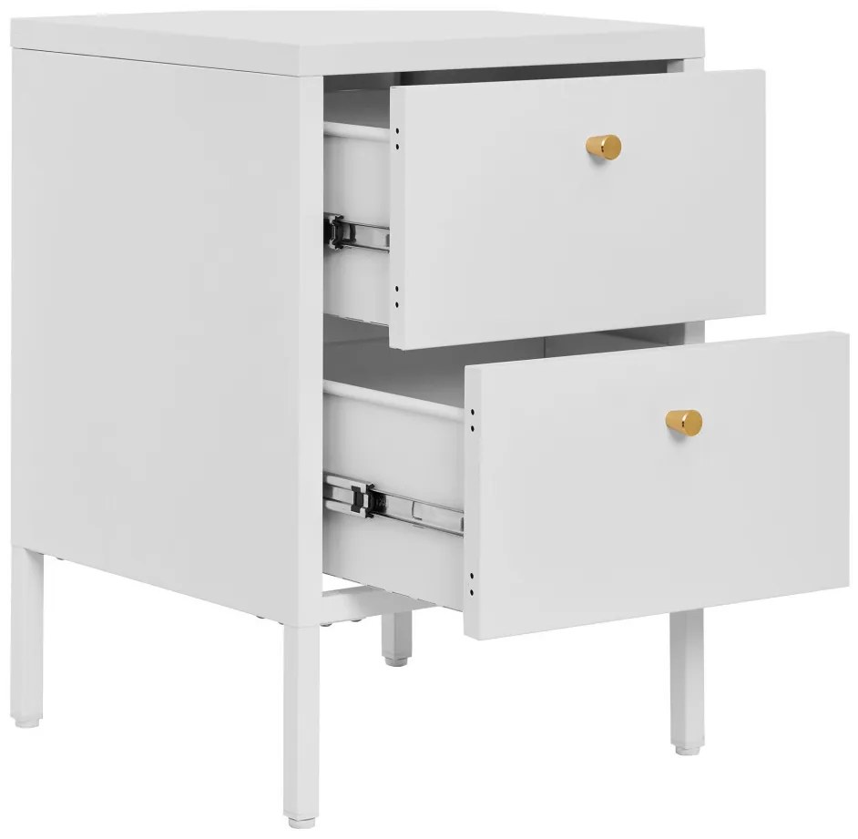 Dalby fiókos szekrény, 2 fiók, acél, fehér 40x40x59,5 cm