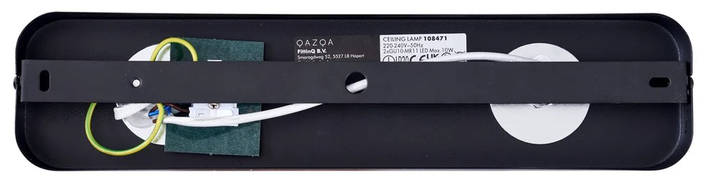 Lekerekített fekete mennyezeti spotlámpa GU10 35mm 2-lámpás forgatható és dönthető - Kate