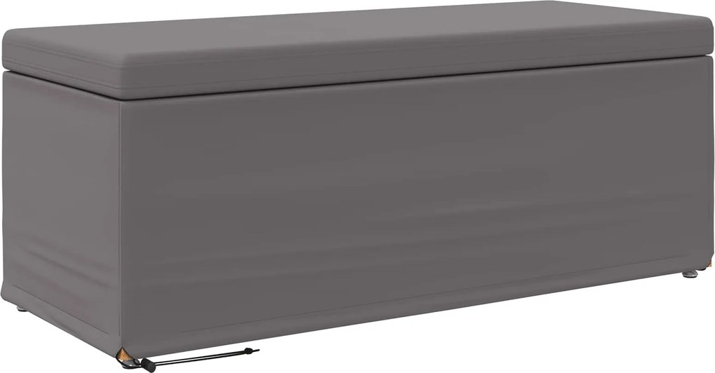 vidaXL Zsámoly Szürke 101 x 41 x 40 cm Műbőr és Műanyag Fa