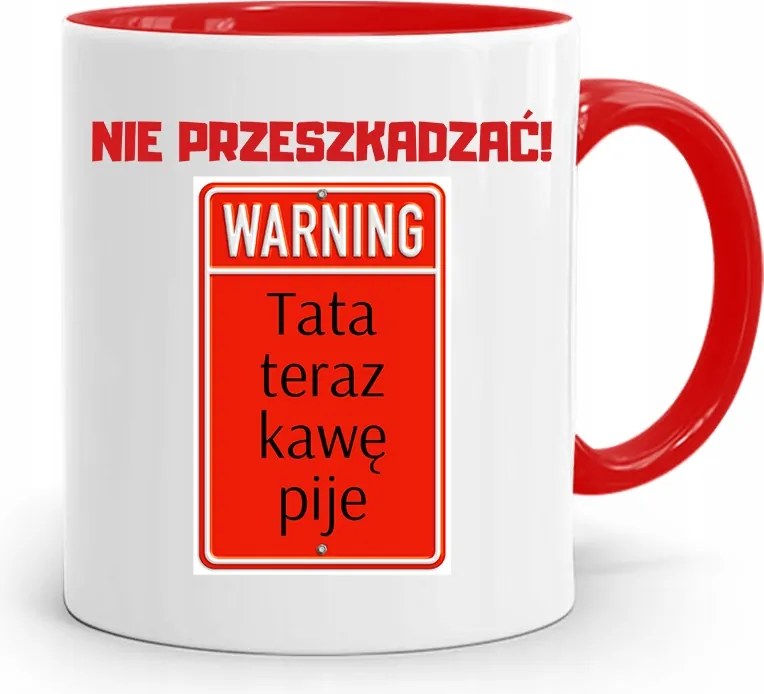 Piros Bögre Apának Ne Zavarj! fényképes nyomattal