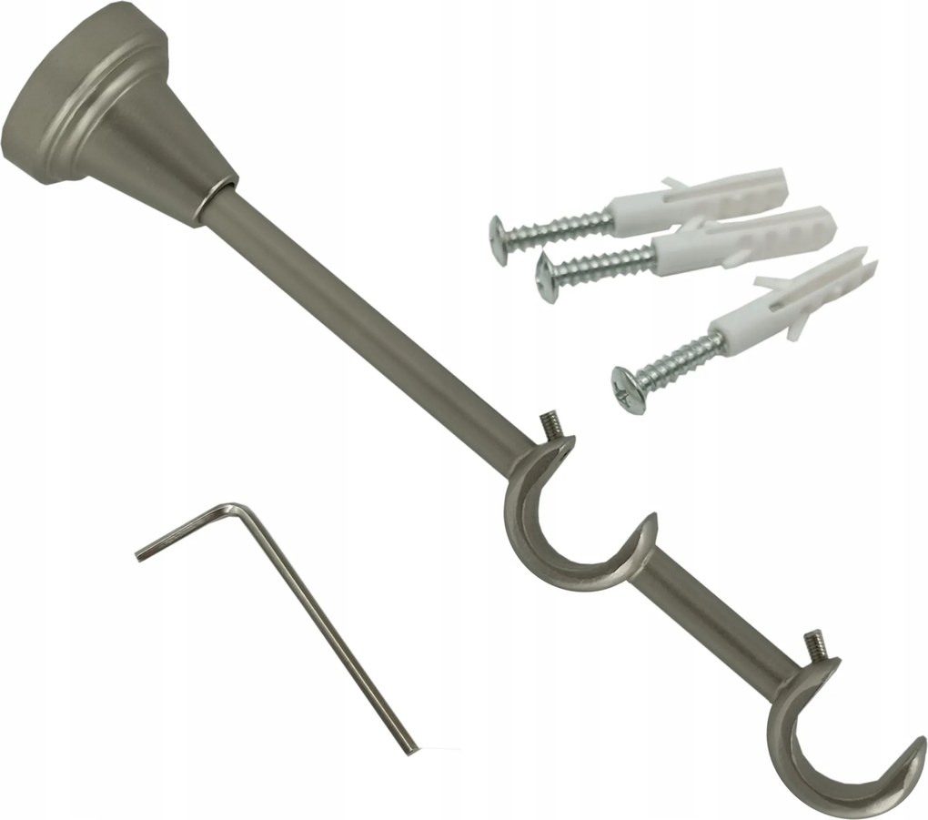 Függönykarnis tartó 19+19mm dupla Fém Szatén