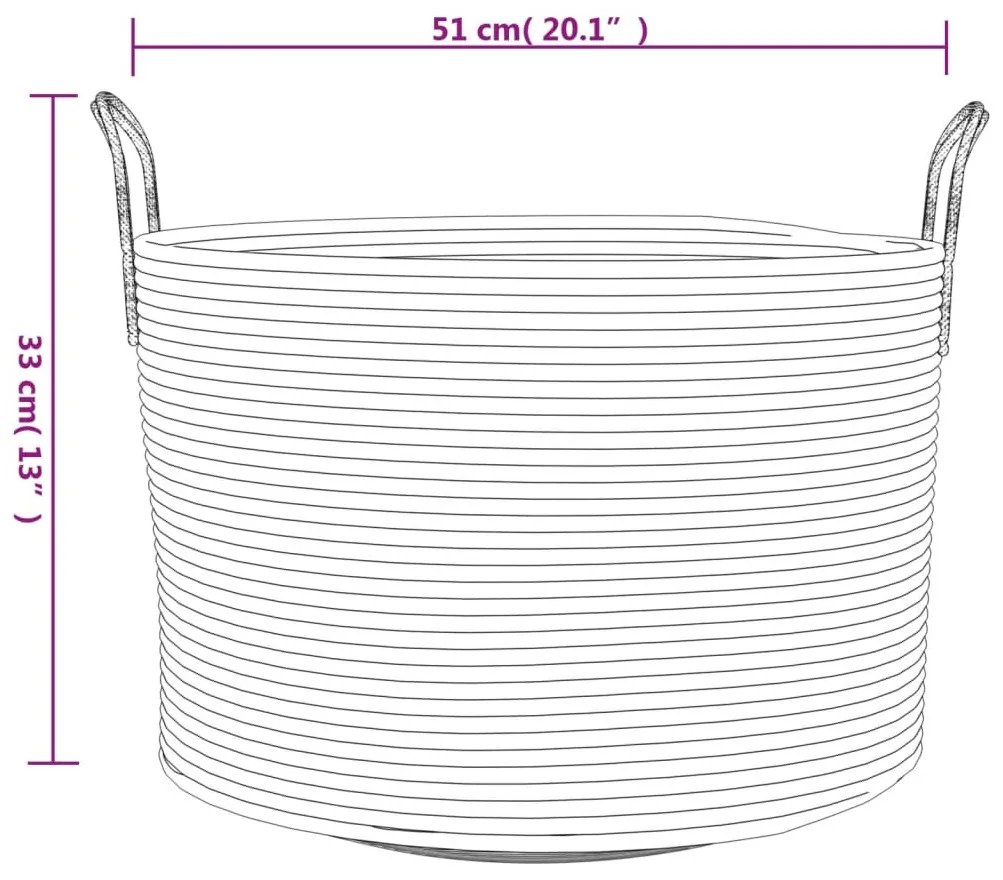 bézs-fehér pamut tárolókosár Ø51 x 33 cm